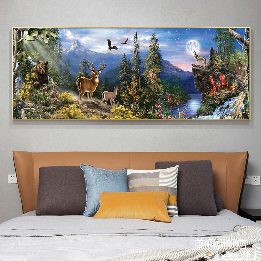 (90*30cm)Jungle Animals - Full Round Drill Diamond Painting