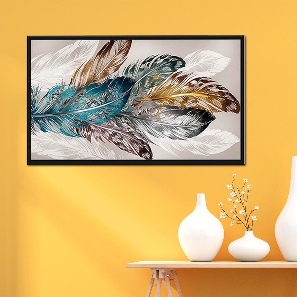 (80*40cm)Feather - Full Round Drill Diamond Painting
