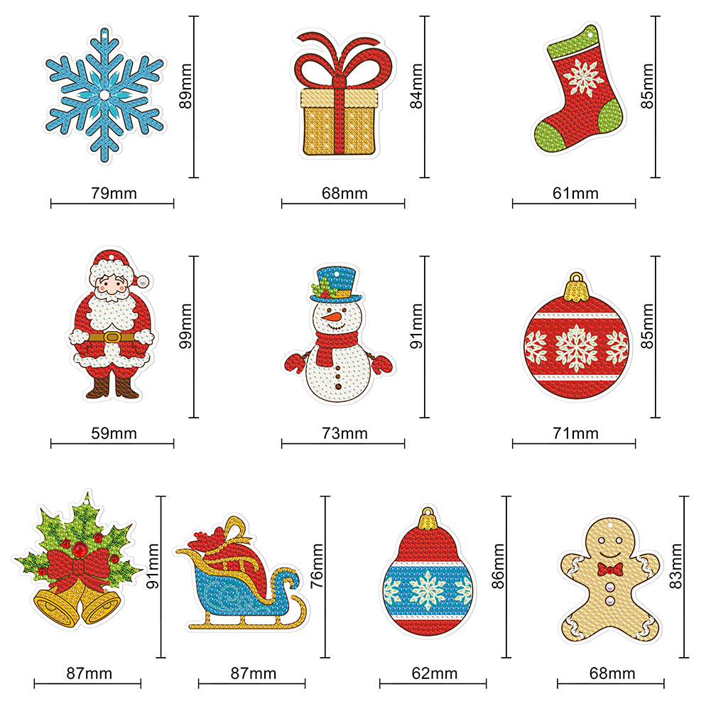 10pcs One-sided Hanging Christmas Ornament Party Props