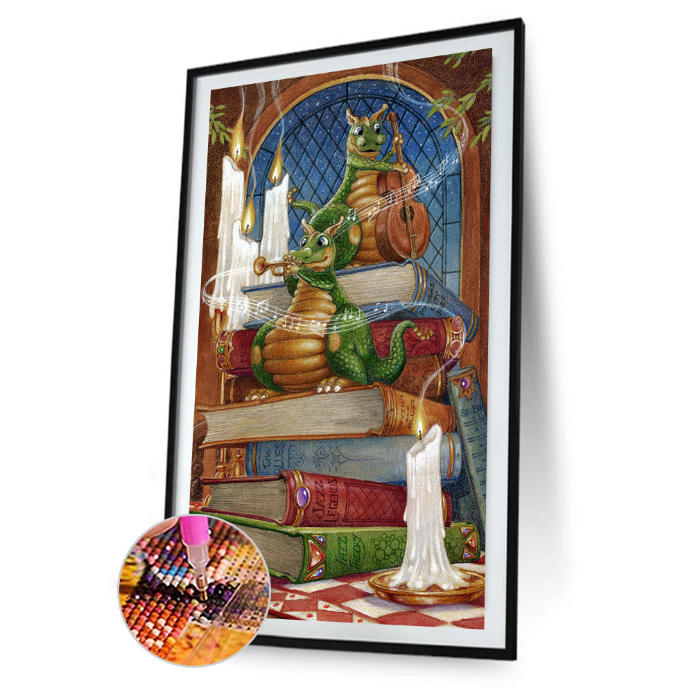 (40*80cm)Dinosaur Books - Full Round Drill Diamond Painting