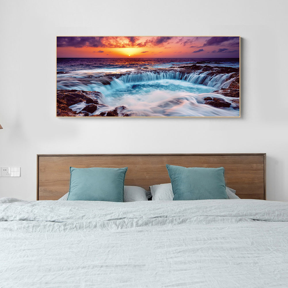 (85*45cm)Waterfall - Full Round Drill Diamond Painting