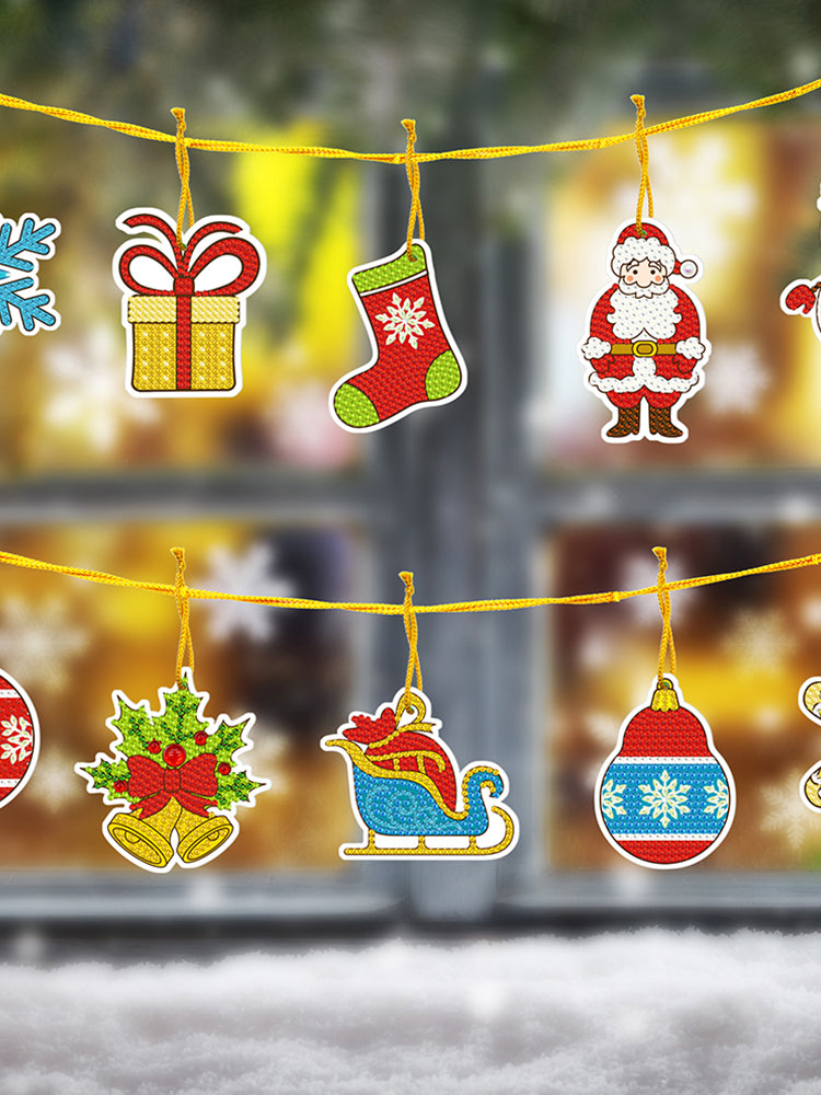 10pcs One-sided Hanging Christmas Ornament Party Props
