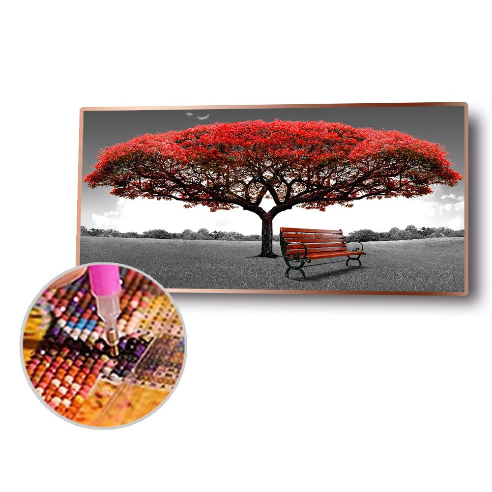 (80*40cm)Red Tree - Full Round Drill Diamond Painting