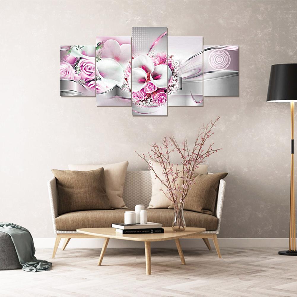 (95*45cm) 5pcs Flower - Full Round Drill Diamond Painting