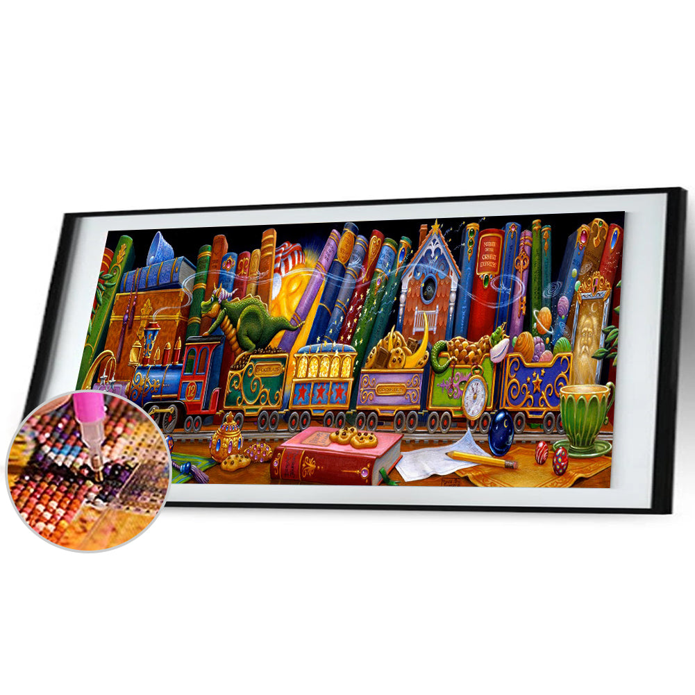 (90*30cm)Dream Train - Full Round Drill Diamond Painting