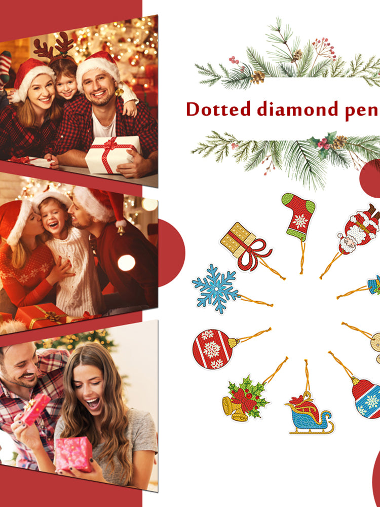 10pcs One-sided Hanging Christmas Ornament Party Props