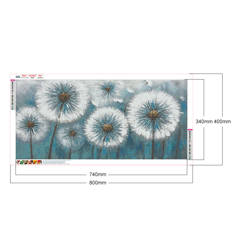 (80*40cm)Dandelion - Full Round Drill Diamond Painting
