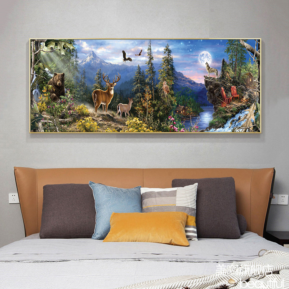 (90*30cm)Jungle Animals - Full Round Drill Diamond Painting