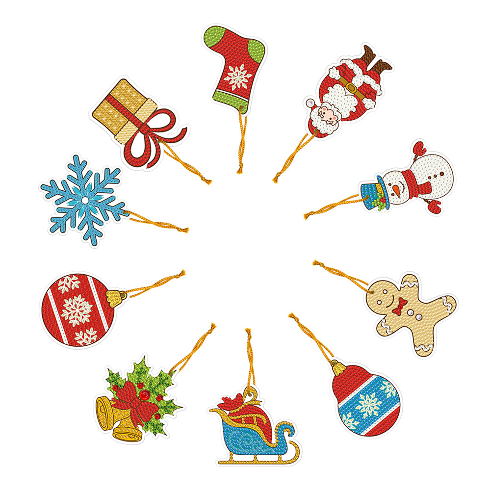 10pcs One-sided Hanging Christmas Ornament Party Props