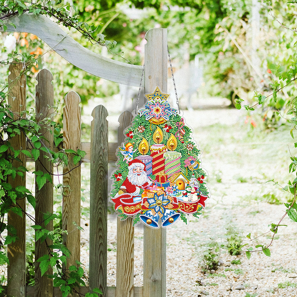 5D DIY Diamond Painting Xmas Wreath with Lamp String
