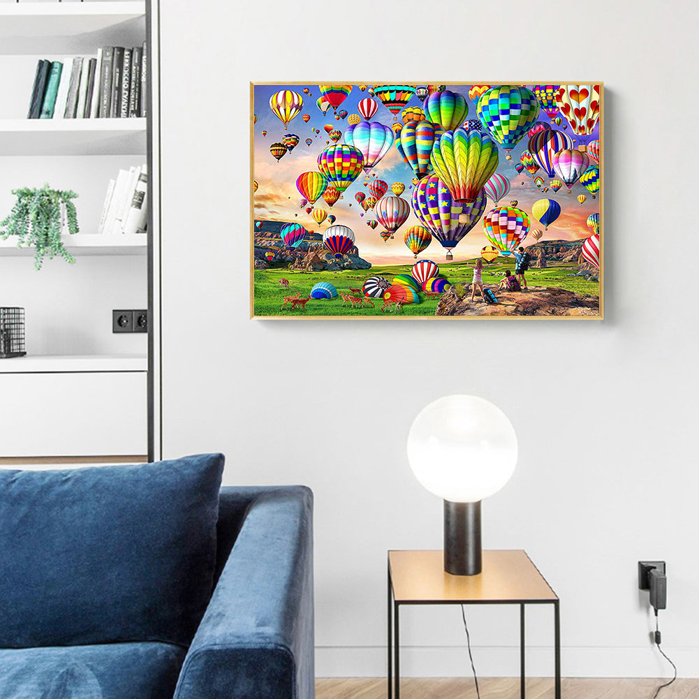 (60*40cm)Hot-air Balloon - Full Round Drill Diamond Painting