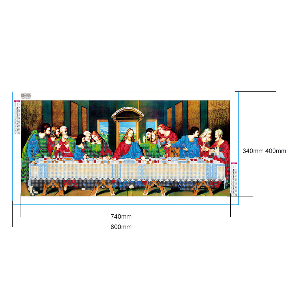 (80*40cm)The Last Supper - Part Drill Special-Shaped Diamond Painting