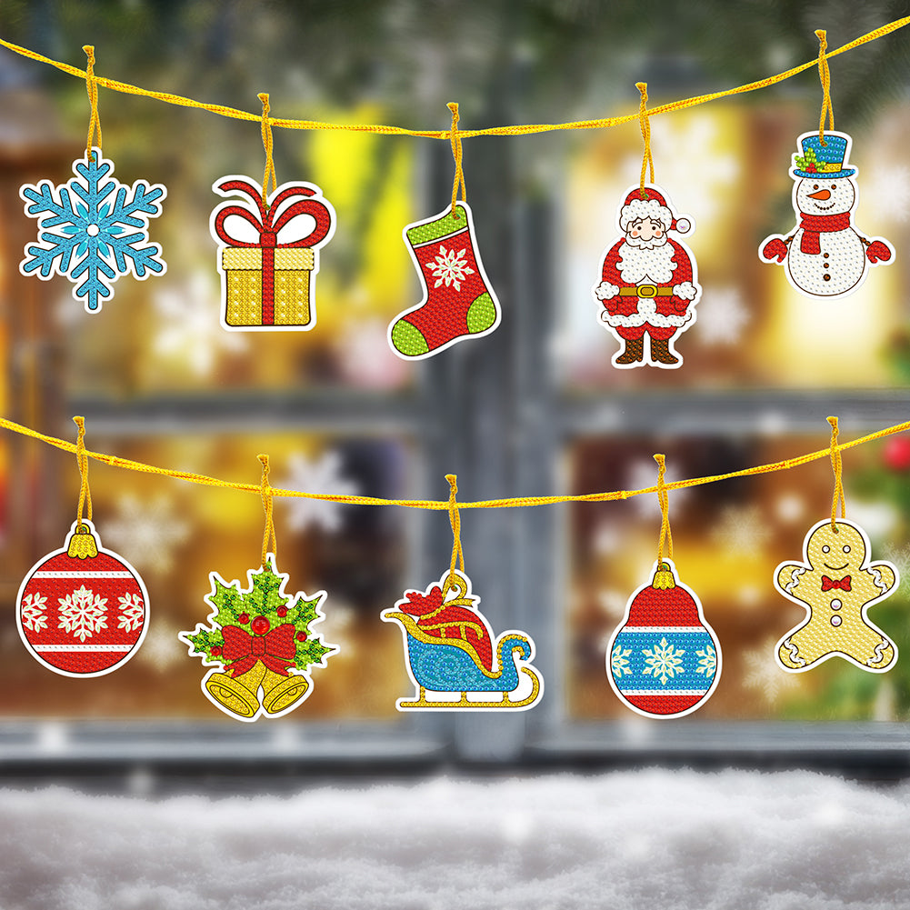 10pcs One-sided Hanging Christmas Ornament Party Props
