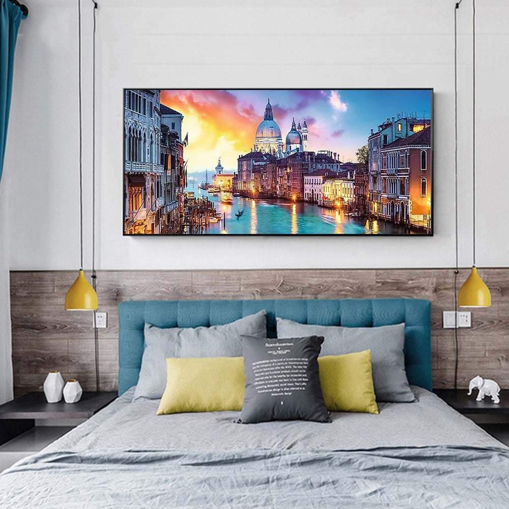 (80*30cm)Evening in Venice - Full Round Drill Diamond Painting
