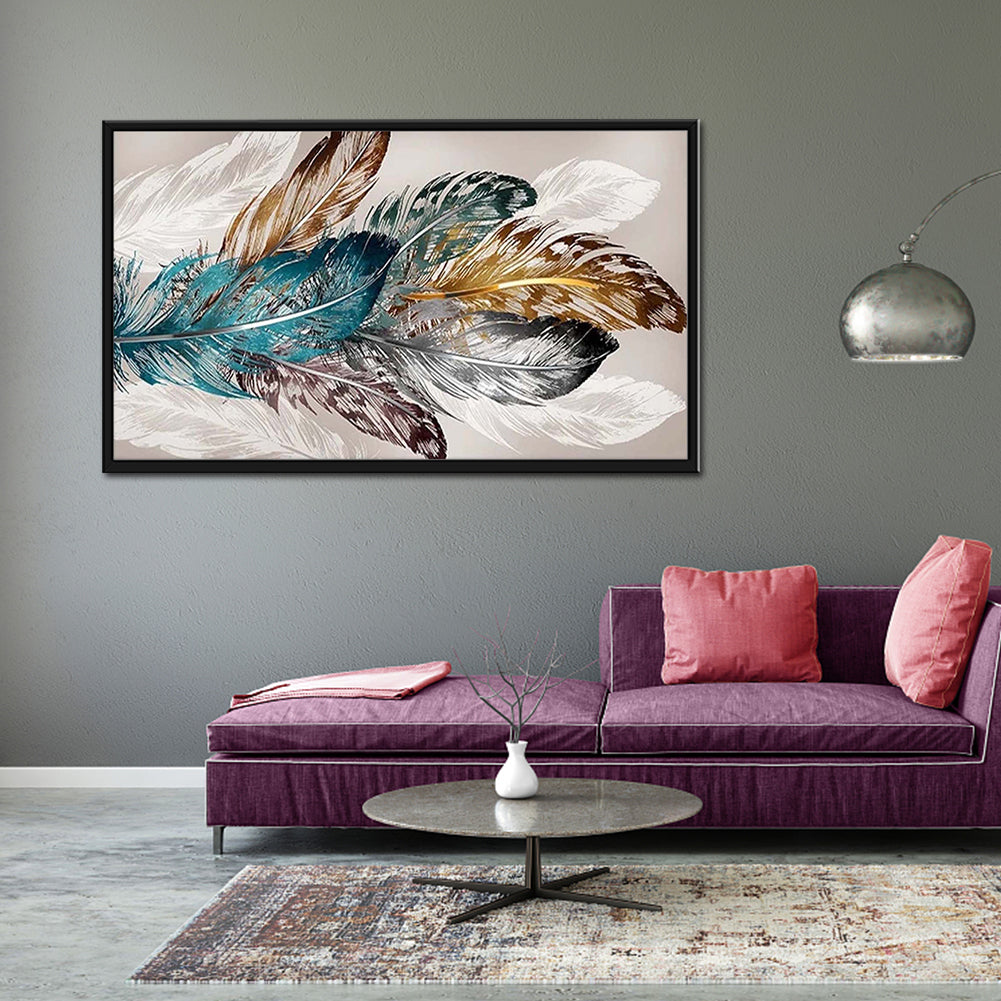 (80*40cm)Feather - Full Round Drill Diamond Painting