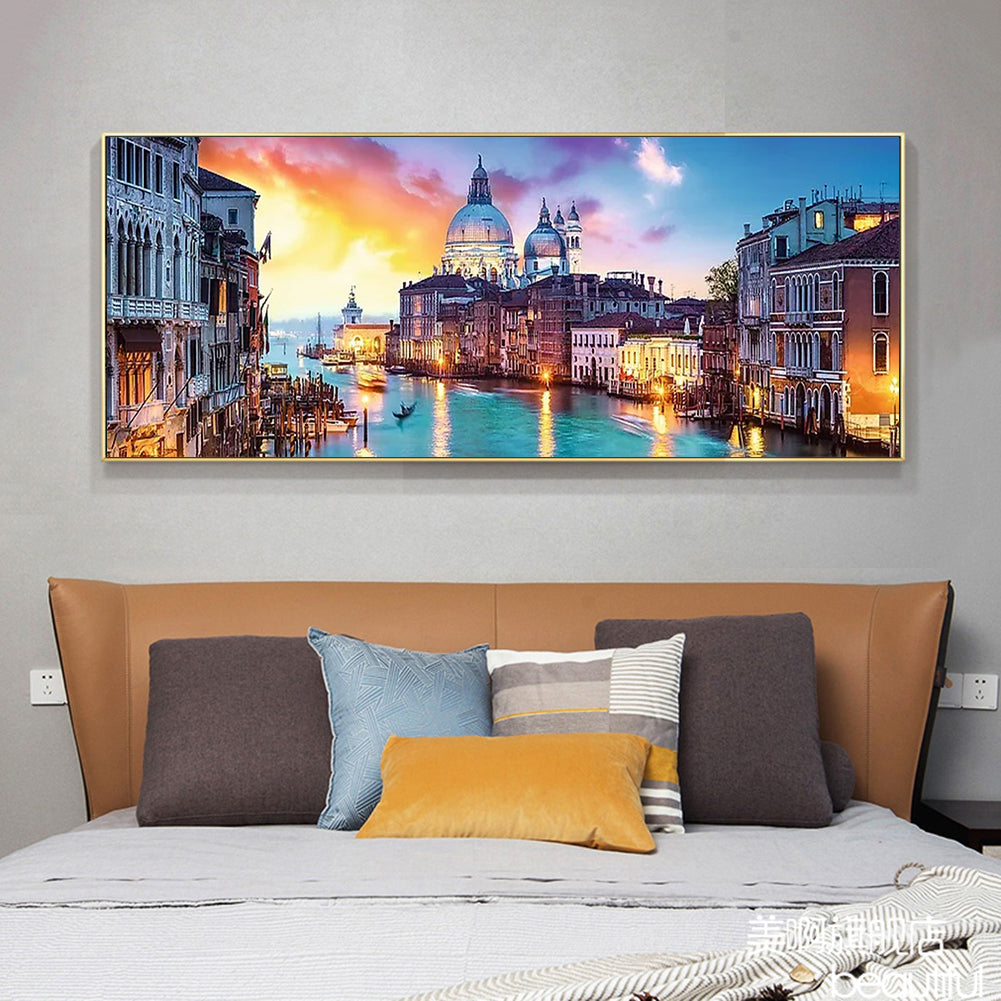 (80*30cm)Evening in Venice - Full Round Drill Diamond Painting