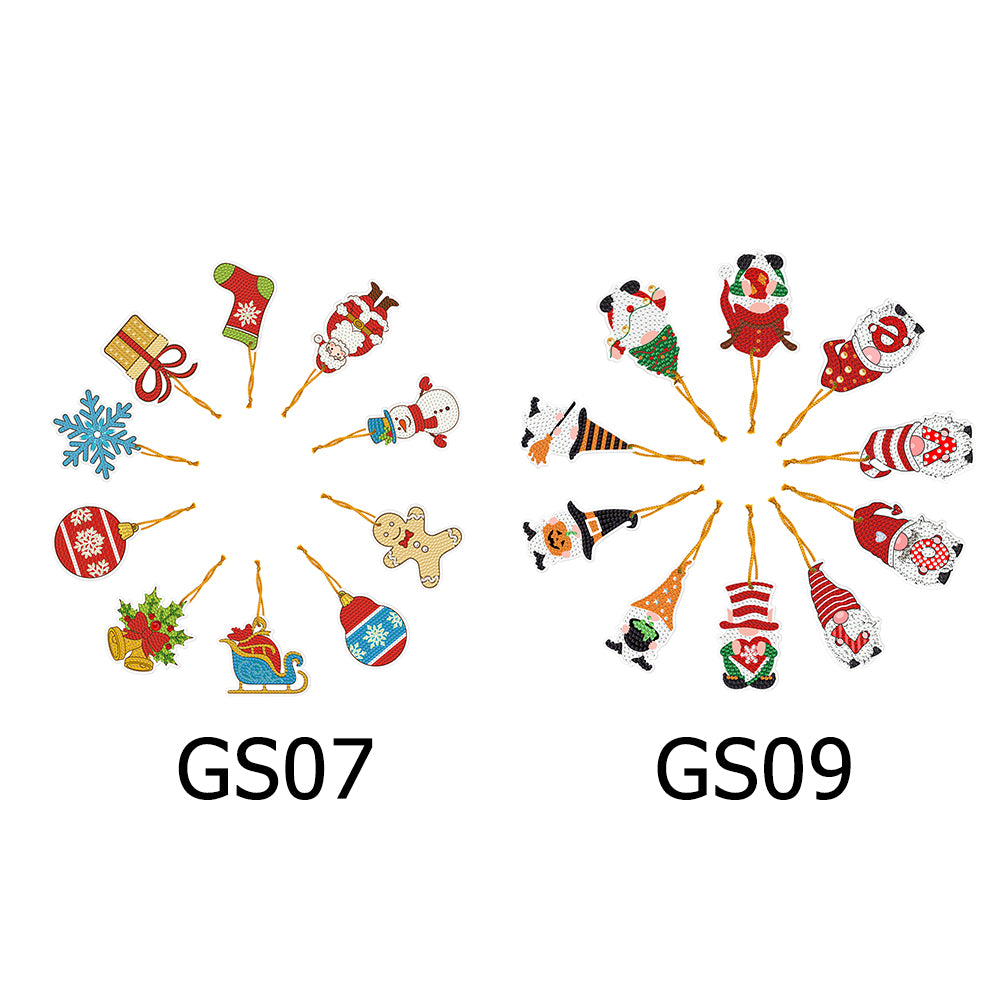10pcs One-sided Hanging Christmas Ornament Party Props