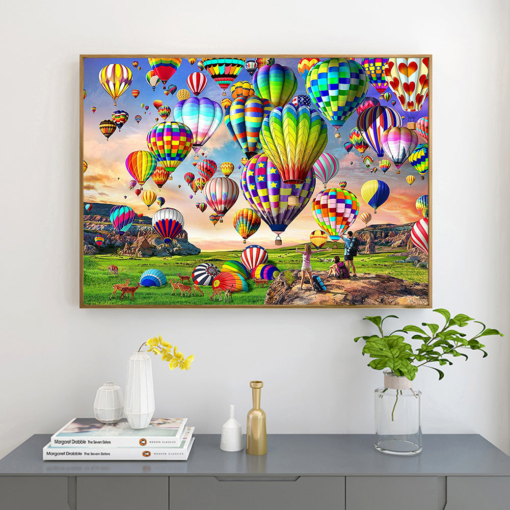 (60*40cm)Hot-air Balloon - Full Round Drill Diamond Painting