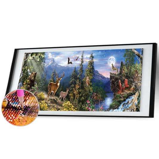 (90*30cm)Jungle Animals - Full Round Drill Diamond Painting