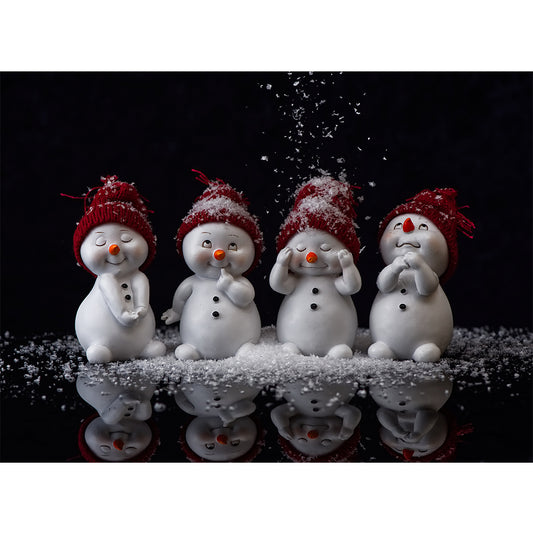 (50*40cm)Christmas Snowman - Full Round Drill Diamond Painting