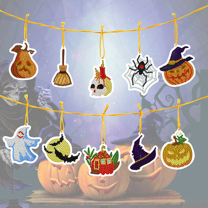 10pcs Halloween Pendant Ornament - 5D DIY Diamond Crafts