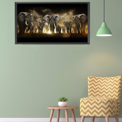 (80*45cm)Elephant - Full Round Drill Diamond Painting