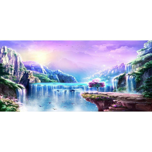 (80*40cm)Mountain Scenery - Full Round Drill Diamond Painting