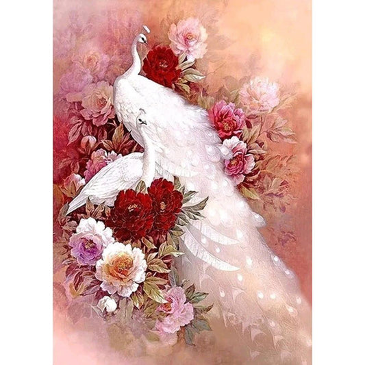 White Peacock - Full Square Drill Diamond Painting