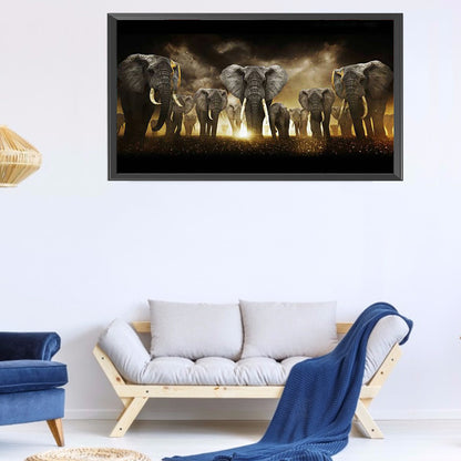 (80*45cm)Elephant - Full Round Drill Diamond Painting