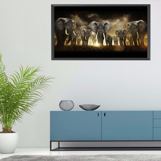 (80*45cm)Elephant - Full Round Drill Diamond Painting