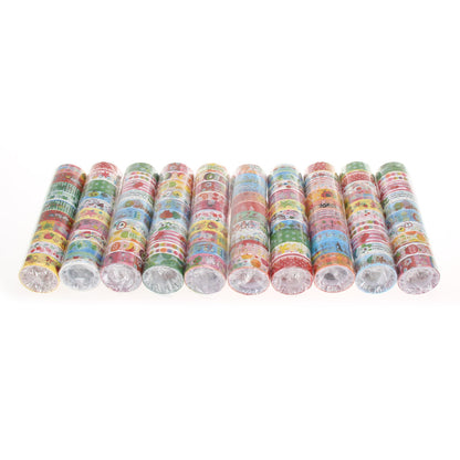 10pcs Paper Sticky Adhesive Sticker Decorative Washi Tape(1.5cm*2.5m Random Color)