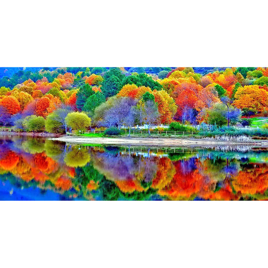 (85*45cm)Colorful Forest - Full Round Drill Diamond Painting