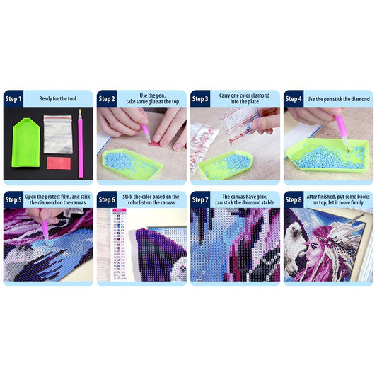 5D DIY Full Drill Diamond Painting Purple Dragon Cross Stitch Embroidery