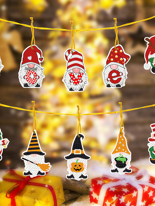 10pcs One-sided Hanging Christmas Ornament Party Props