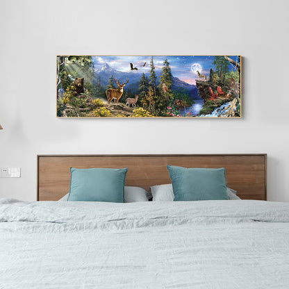 (90*30cm)Jungle Animals - Full Round Drill Diamond Painting