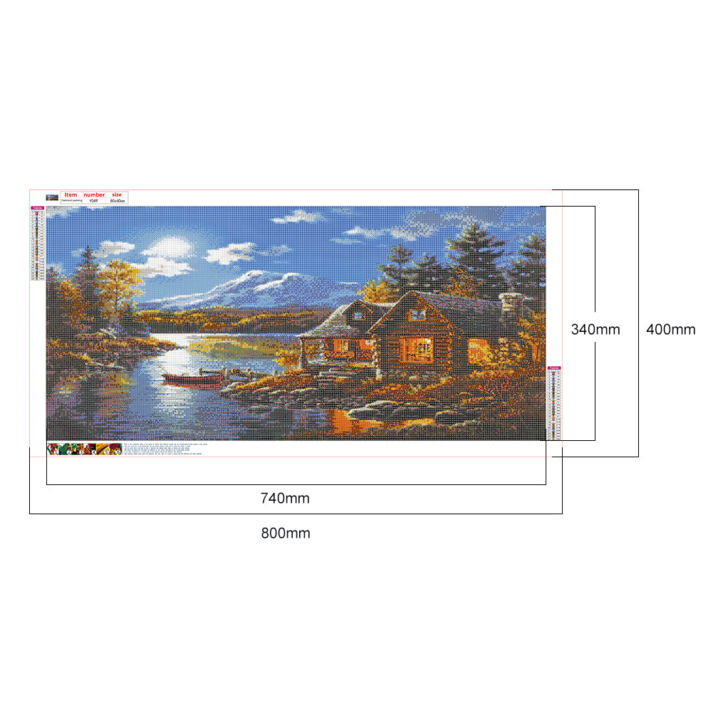 (80*40cm)Streetscape - Full Round Drill Diamond Painting