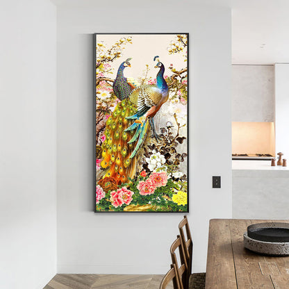 (40*80cm)Golden Peafowl-Full Round Drill Diamond Painting