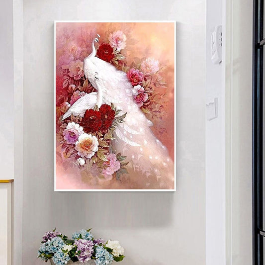 White Peacock - Full Square Drill Diamond Painting