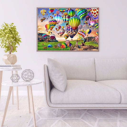 (60*40cm)Hot-air Balloon - Full Round Drill Diamond Painting