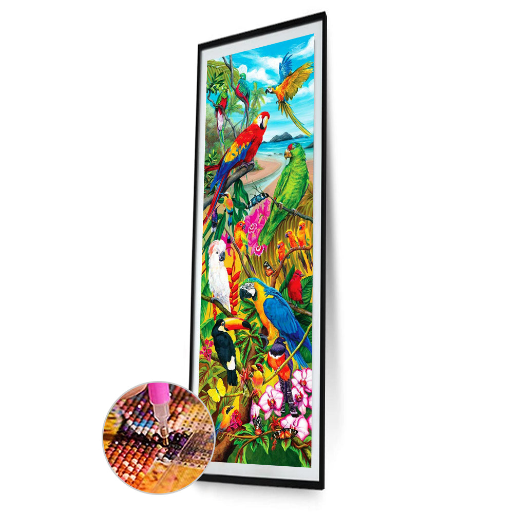 (30*80cm)Color Parrot - Full Round Drill Diamond Painting