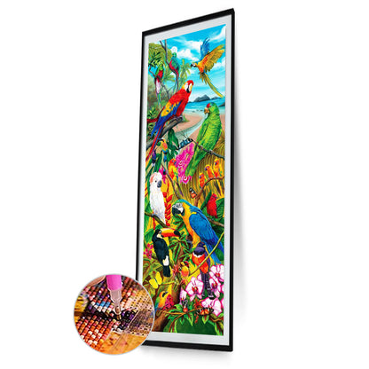 (30*80cm)Color Parrot - Full Round Drill Diamond Painting