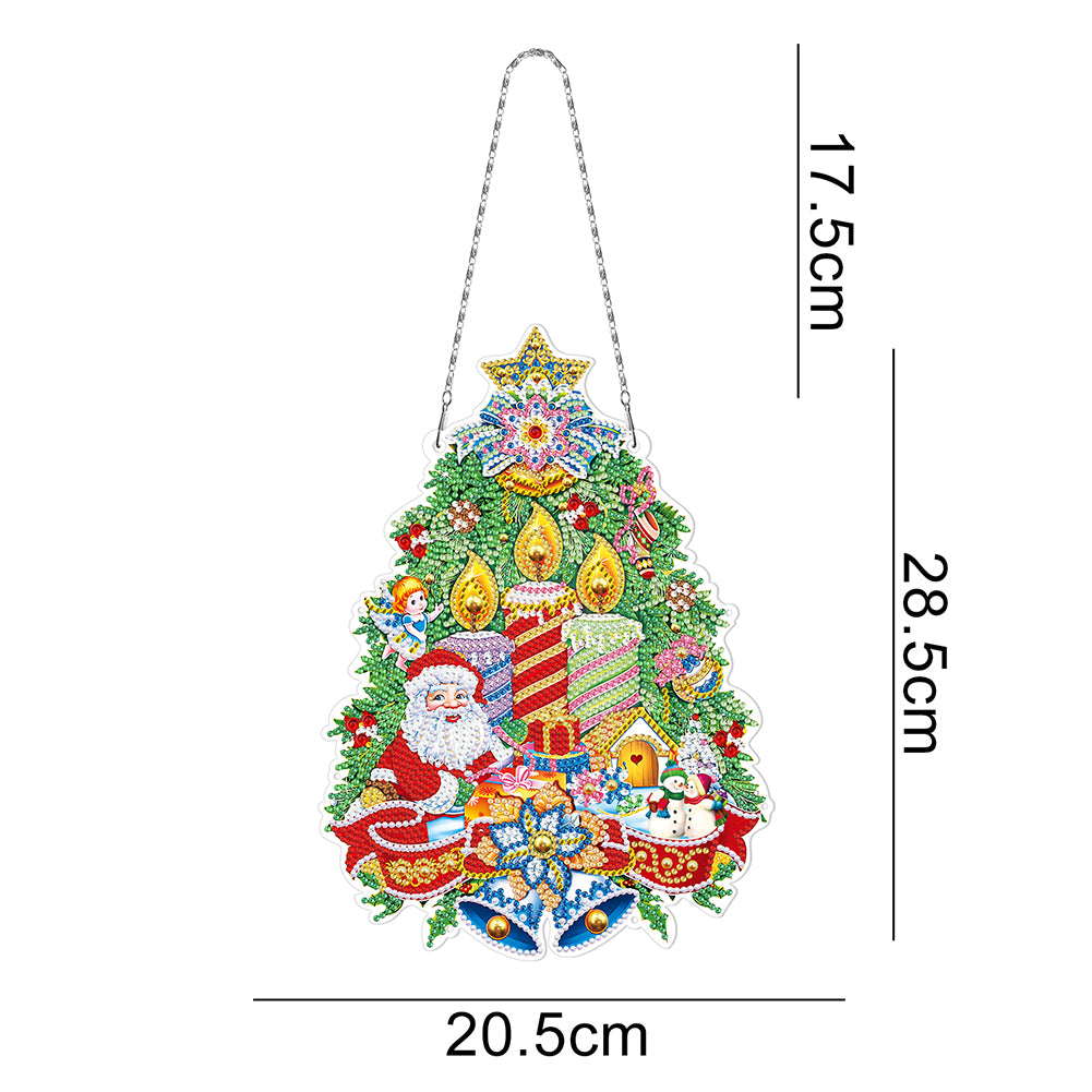 5D DIY Diamond Painting Xmas Wreath with Lamp String