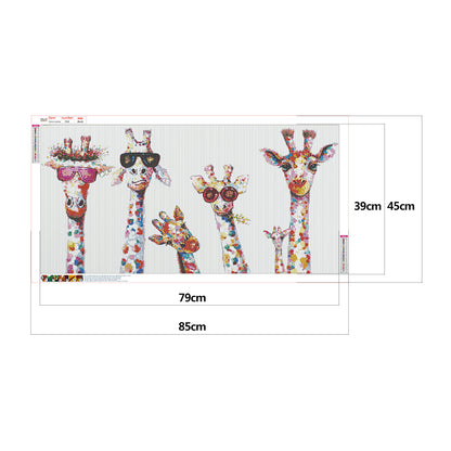 (85*45cm) Funny Giraffe - Full Round Drill Diamond Painting