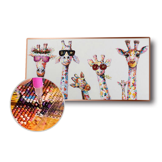 (85*45cm) Funny Giraffe - Full Round Drill Diamond Painting