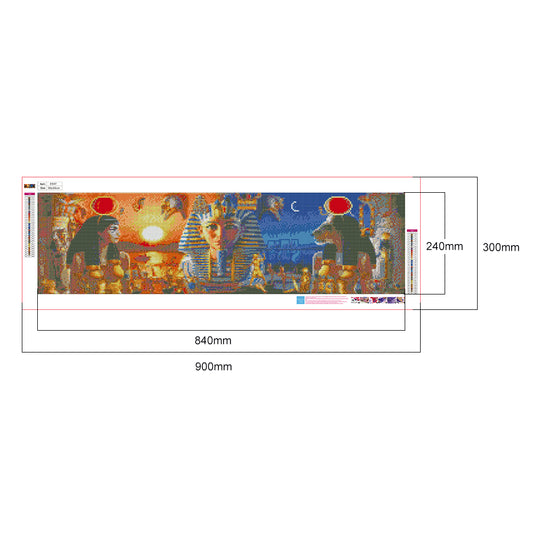 (90*30cm)Ancient Egyptian Pharaoh - Full Round Drill Diamond Painting