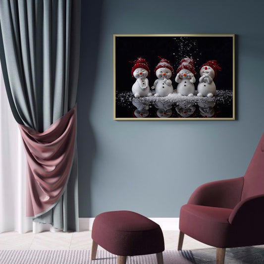 (50*40cm)Christmas Snowman - Full Round Drill Diamond Painting