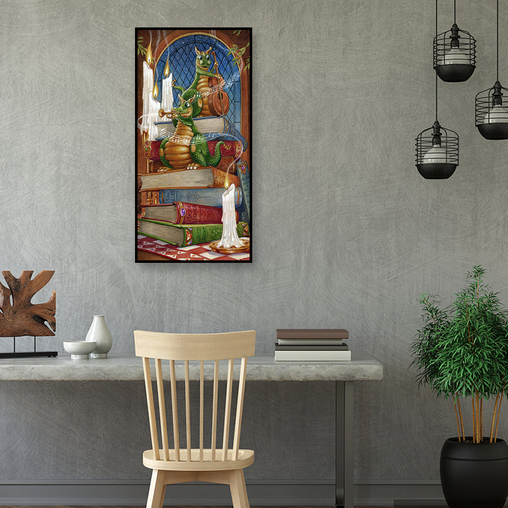 (40*80cm)Dinosaur Books - Full Round Drill Diamond Painting