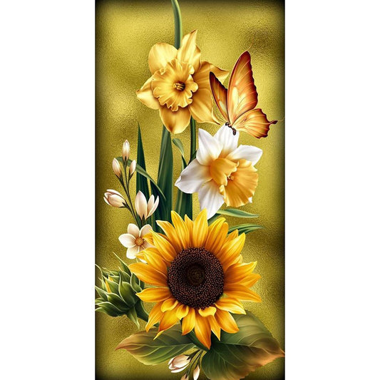 (45*85cm)Sunflower Butterfly - Full Round Drill Diamond Painting