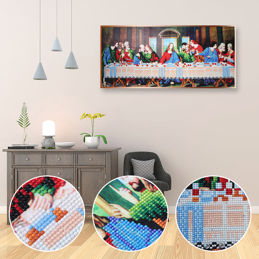 (80*40cm)The Last Supper - Part Drill Special-Shaped Diamond Painting