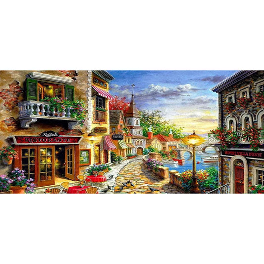 (80*40cm)Streetscape - Full Round Drill Diamond Painting